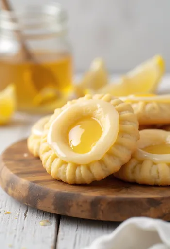 Linzer cu lămâie și miere servit pe platou