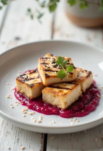 Tofu la grătar cu sos de sfeclă