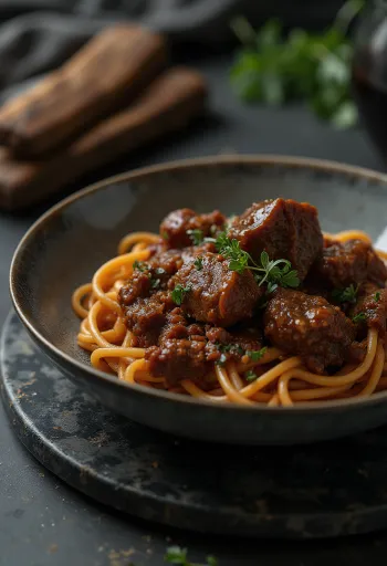 Paste cu ragu din obraji de vită
