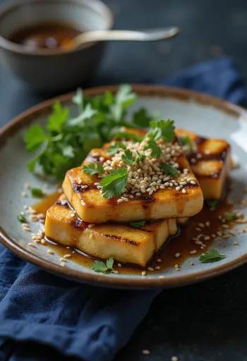 Tofu la grătar cu dressing de ghimbir
