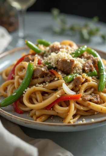 Lagman cu usturoi, cu pătrunjel proaspăt