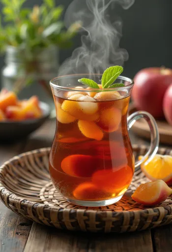 Ceai de fructe de casă cu fructe proaspete și mentă