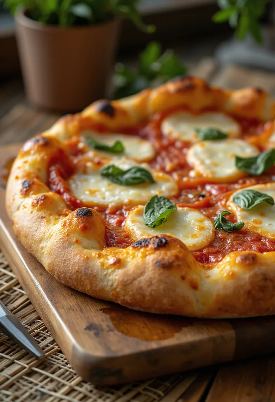 Pizza al Taglio cu aluat gros și mozzarella