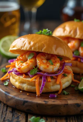 Bao bun cu creveți și chili servit