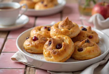 Eccles cake cu umplutură de mere și scorțișoară, aluat foitaj