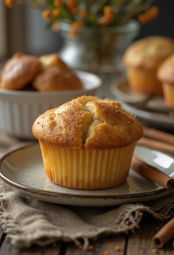 Cupcake cu scorțișoară proaspăt copt