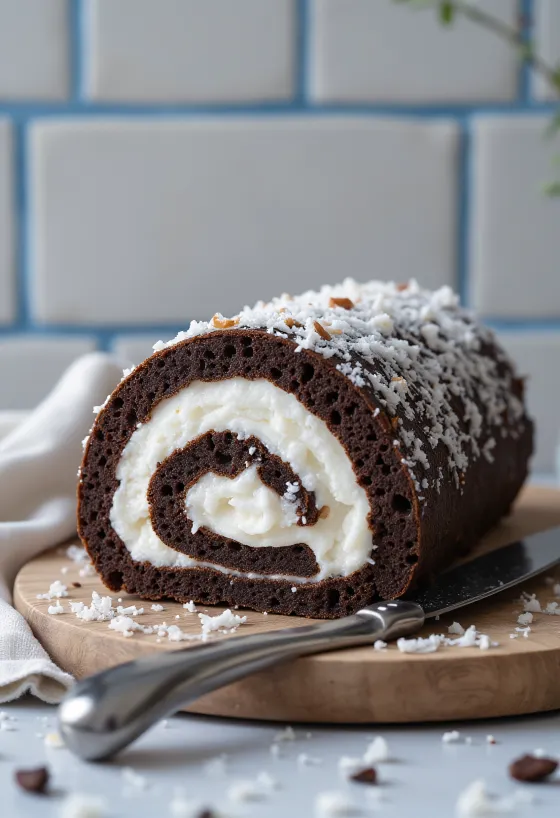 Ruladă cu nucă de cocos după rețetă de casă