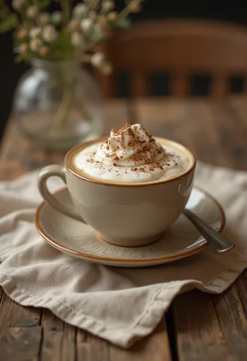 Cafea cu vanilie și frișcă