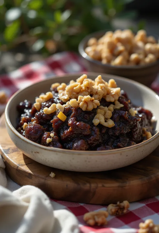 Anjeer ka Halwa cu arome bogate de smochine, nuci prăjite și apă de trandafiri.