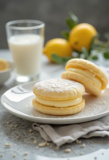 Linzer cu lămâie și vanilie servit