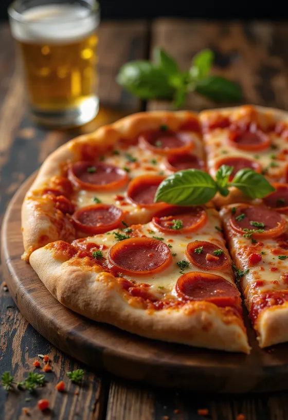 Pizza Diavola extra picantă cu dublu chili servită