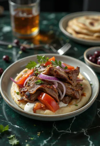 Gyros cu carne de miel servit
