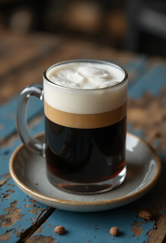 Irish Coffee decorat cu frișcă și whiskey