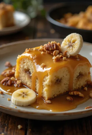 Tort cu caramel și banane cu decor