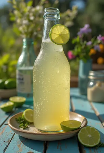Cidru mexican cu lime în pahar cu felii de lime
