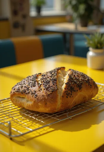 Pâine germană Dinkelbrot de spelta proaspăt coaptă