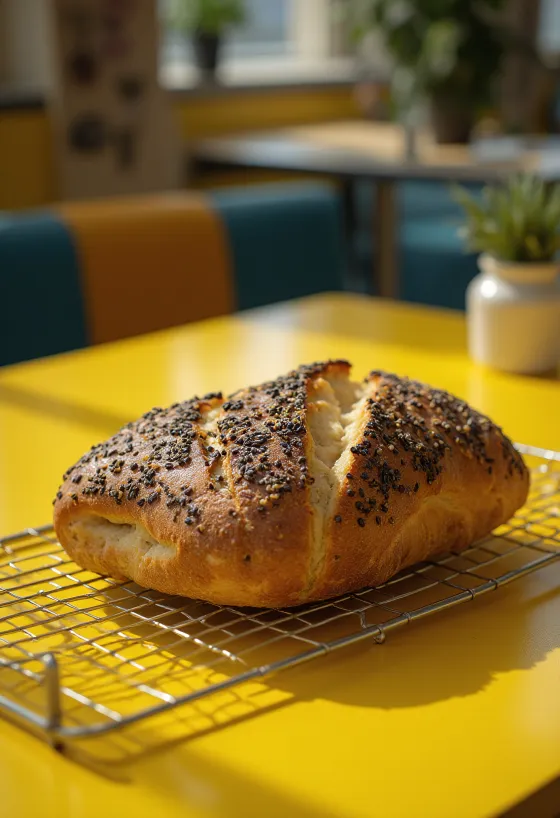 Pâine germană Dinkelbrot de spelta proaspăt coaptă