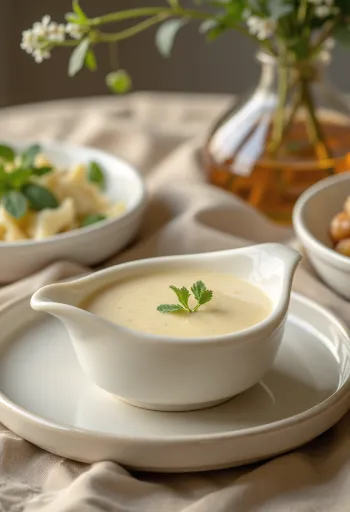 Sos Velouté servit cu preparate din carne de pasăre