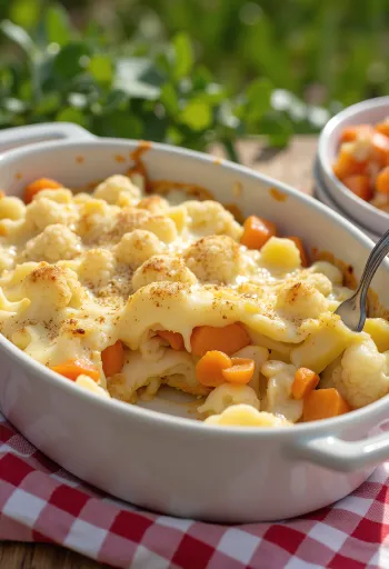 Legume gratinate cu conopidă servite
