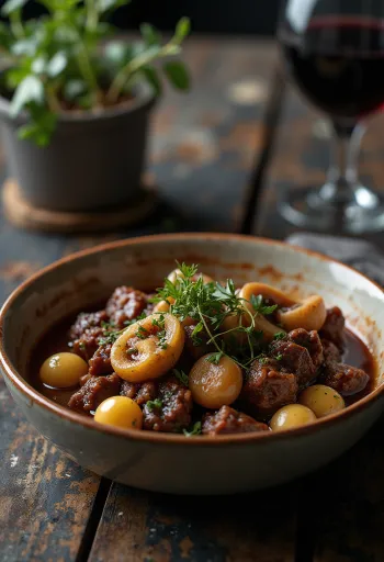 Boeuf Bourguignon servit în oală