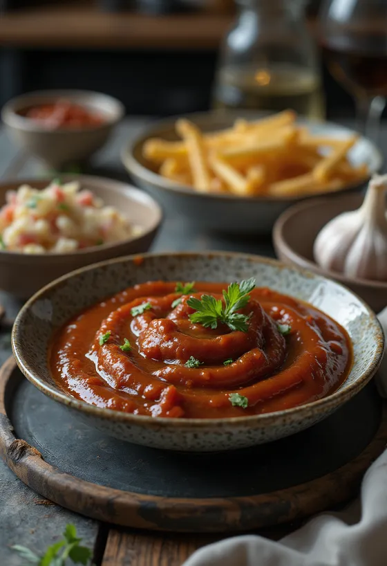 Sos Barbecue cu usturoi afumat servit