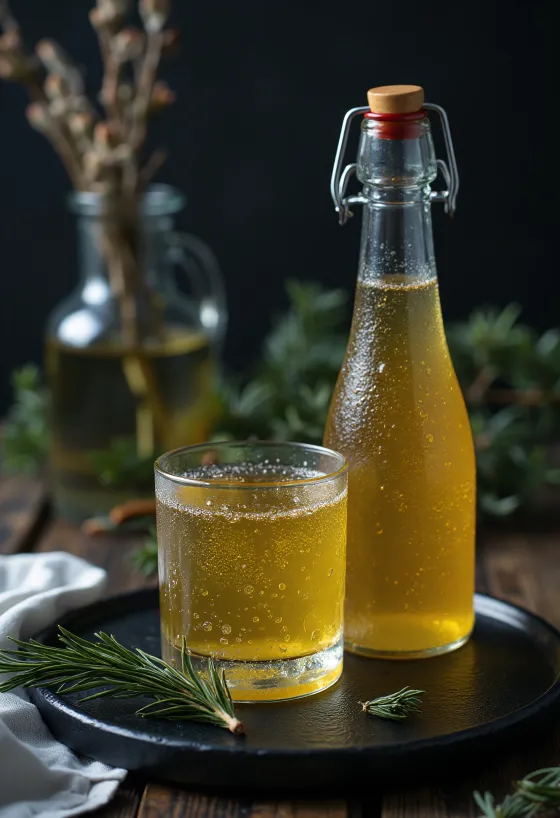 Cidru scandinav de pin servit în pahar
