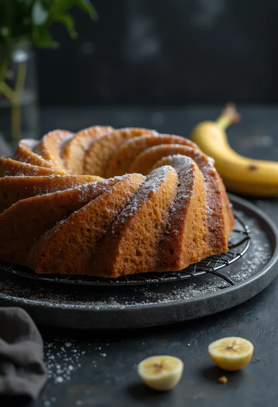 Guguluf cu banane servit