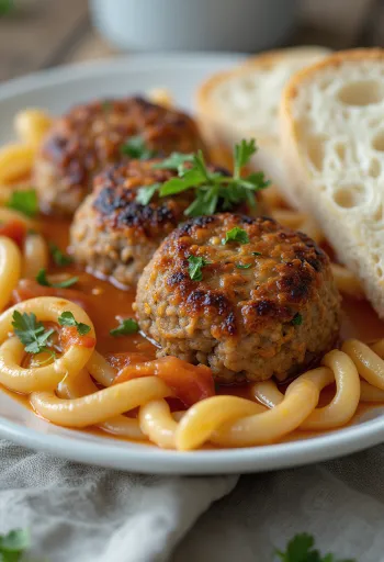 Chiftele cu crustă crocantă, preparate din carne tocată suculentă
