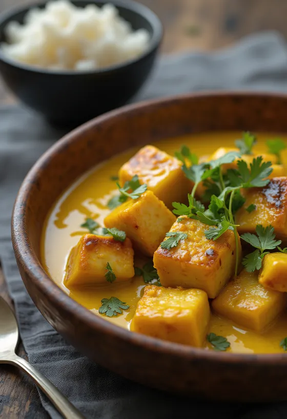 Ragu de tofu cu curry la grătar BBQ