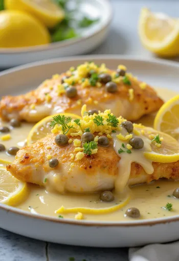 Piccata al Limone, piept de pui cu lămâie și sos de capere