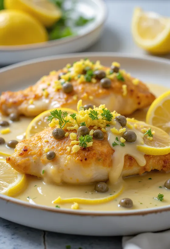 Piccata al Limone, piept de pui cu lămâie și sos de capere
