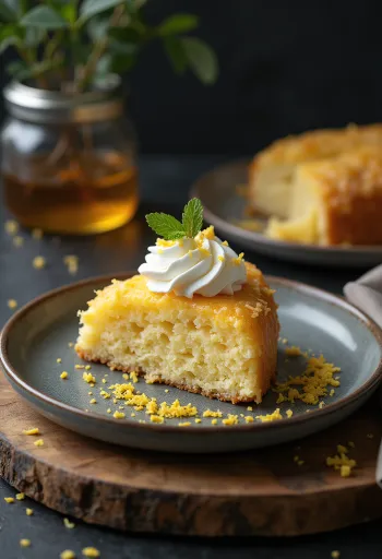 Tort cu făină de cocos decorat cu fructe proaspete