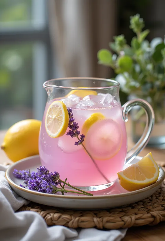 Limonadă cu lavandă servită în pahar