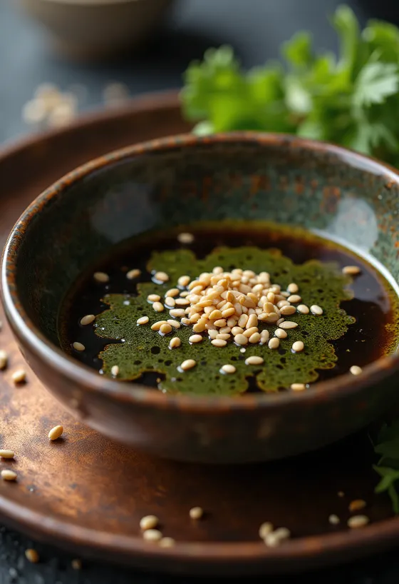 Sos de soia cu wasabi servit lângă sushi