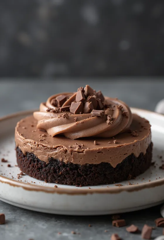 Tort mousse de ciocolată servit