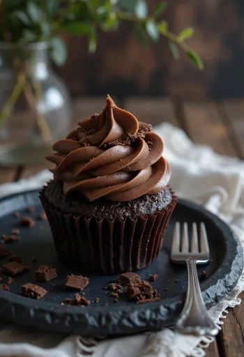 Cupcake de cacao cu cremă bogată de ciocolată