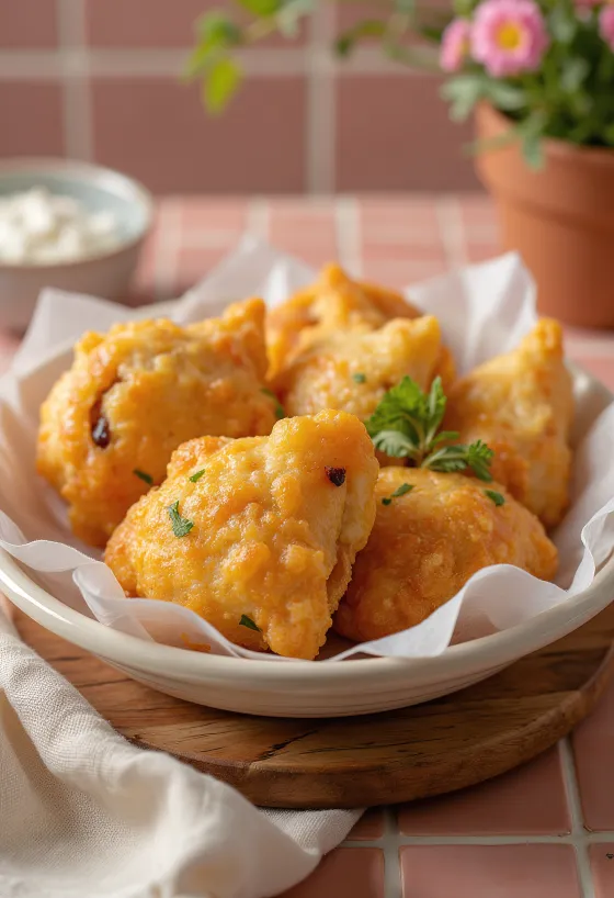 Coxinha fără ouă, preparat brazilian umplut cu brânză de vaci fără ouă crocantă