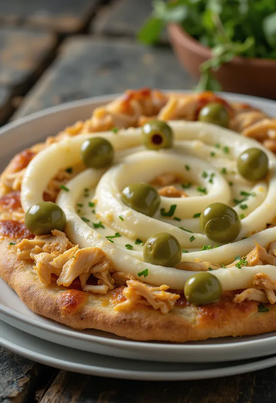 Pizza de Frango com Catupiry cu piept de pui și cremă de brânză