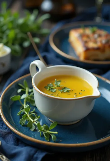 Sos de unt cu miere și tarhon servit