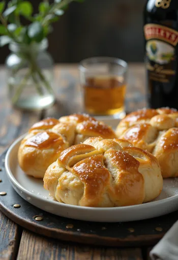 Focaccia dulce cu Baileys servită