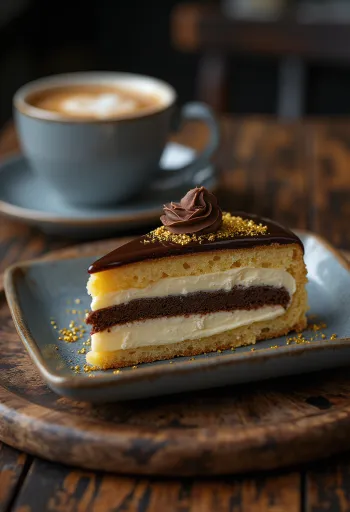 Tort Opera franțuzesc cu straturi de ganache de ciocolată și aromă de espresso