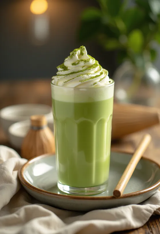 Frappé Matcha servit proaspăt