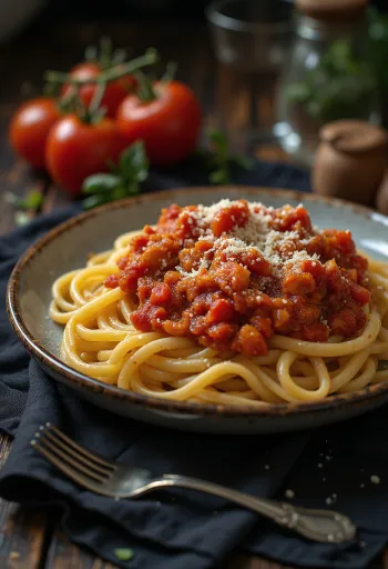 Paste cu roșii, busuioc proaspăt și parmezan ras
