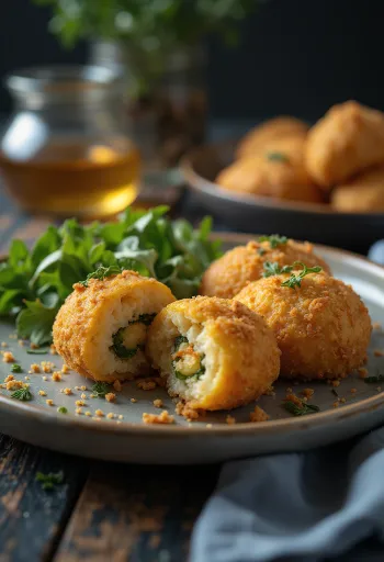Coxinha cu legume, preparat brazilian umplut cu brânză de vaci cu legume crocantă