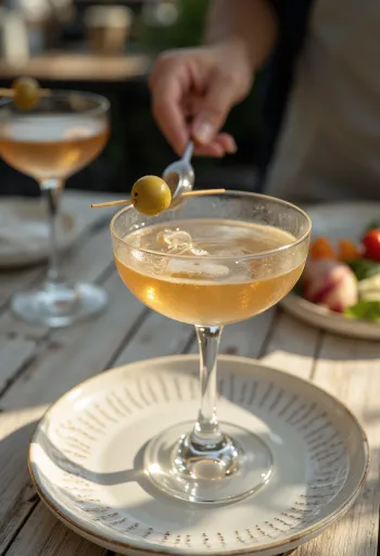 Cocktail Martini decorat cu măsline