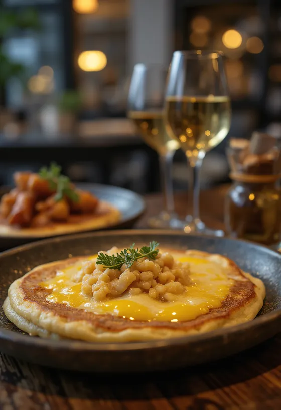 Clătite Raclette servite