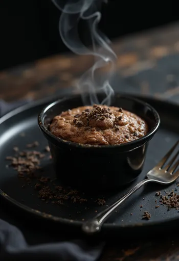 Sufleu de vanilie și trufe servit