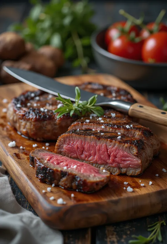 Picanha servită cu legume la grătar