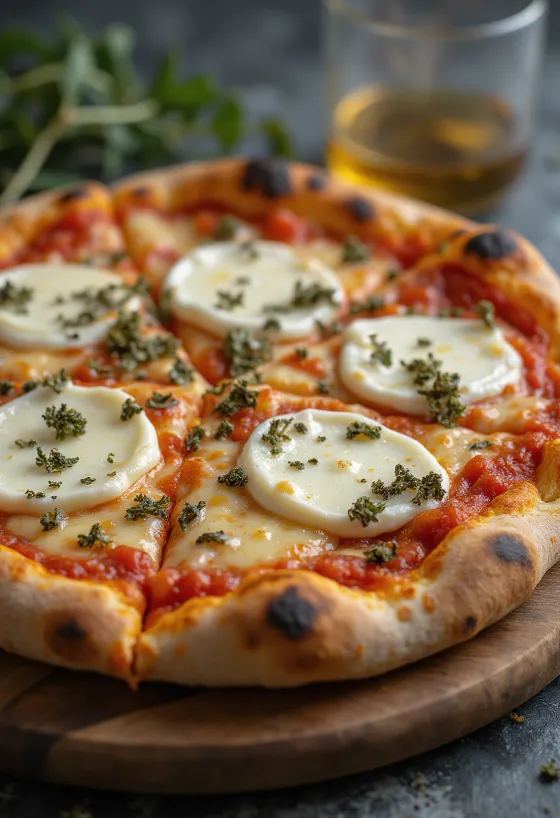 Pizza ai Formaggi di Capra cu brânzeturi de capră și mozzarella