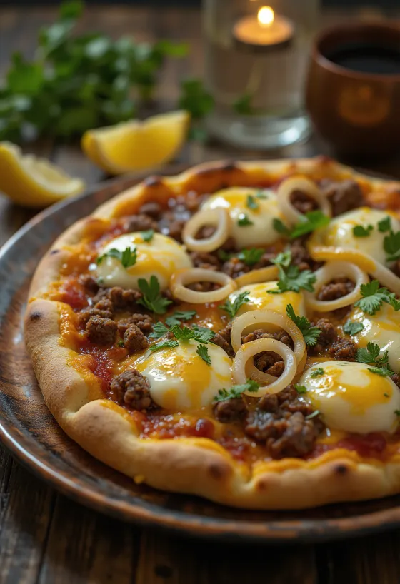Pizza Egiziana servită